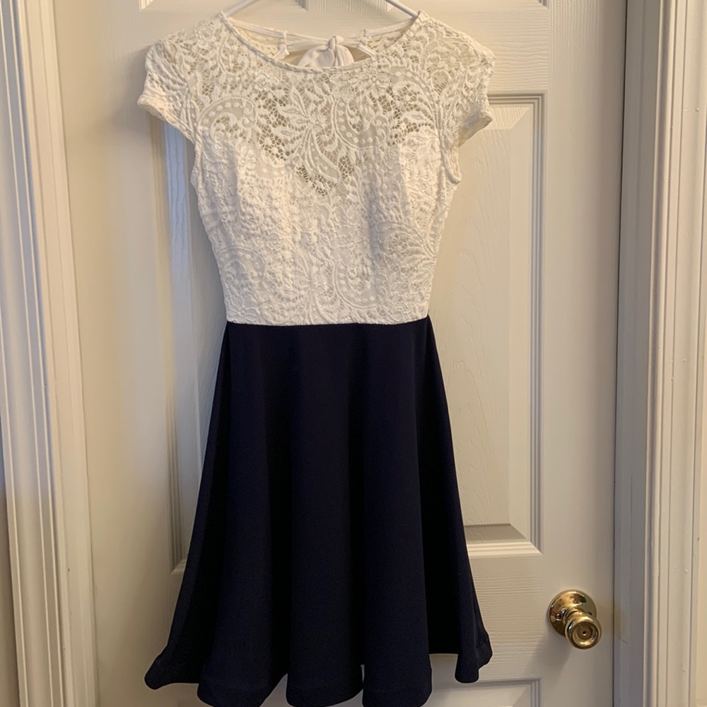 Worn once! Navy special occasion dress, size 0